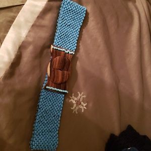 Wood beaded belt
